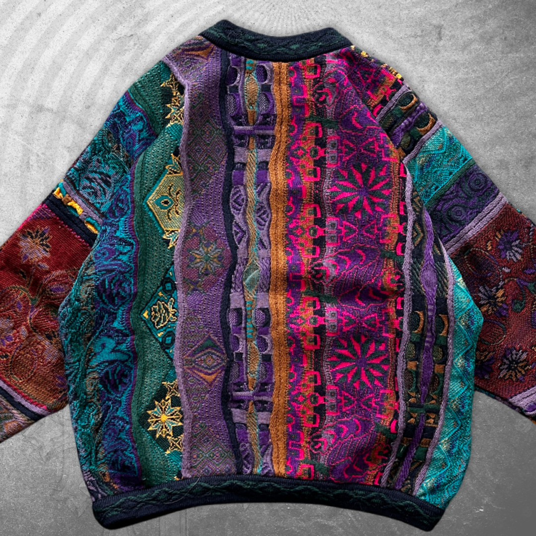 Multicolor Coogi Floral Pattern Sweater 1990s (M/L)