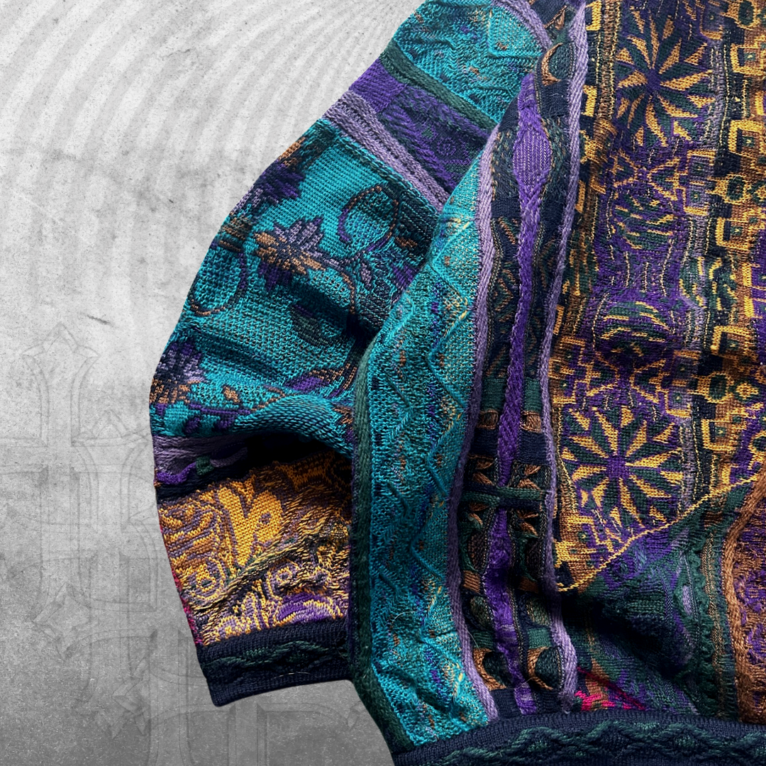 Multicolor Coogi Floral Pattern Sweater 1990s (M/L)