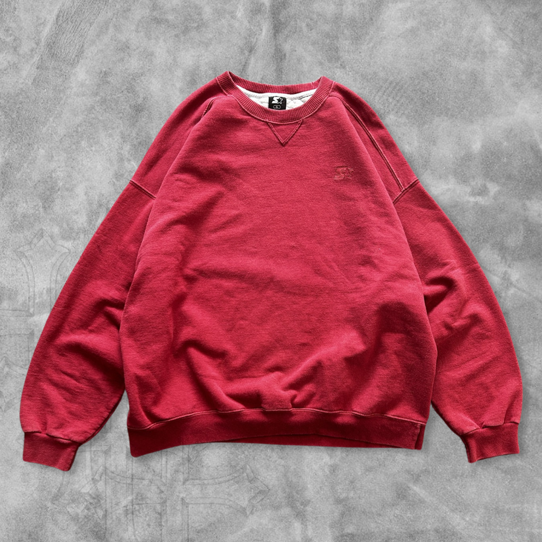 Maroon Red Starter Sweatshirt 1990s (XL)
