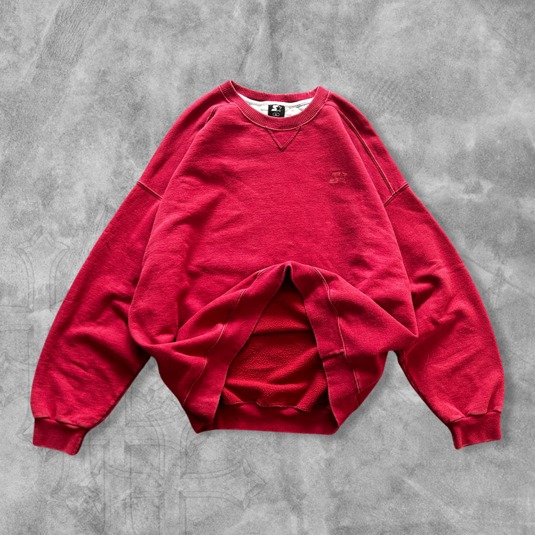 Maroon Red Starter Sweatshirt 1990s (XL)
