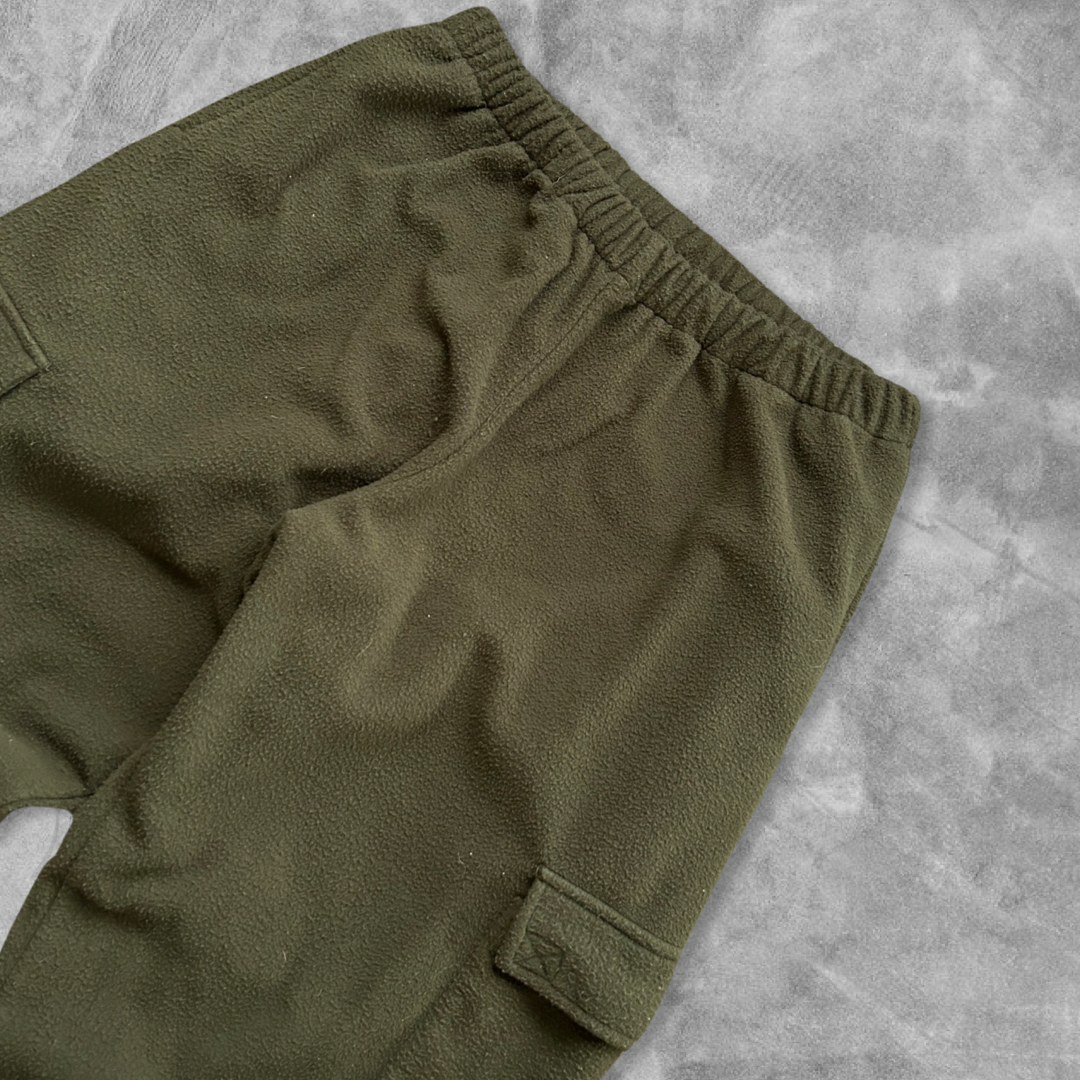 Moss Green Fleece Cargo Sweatpants 1990s (L)