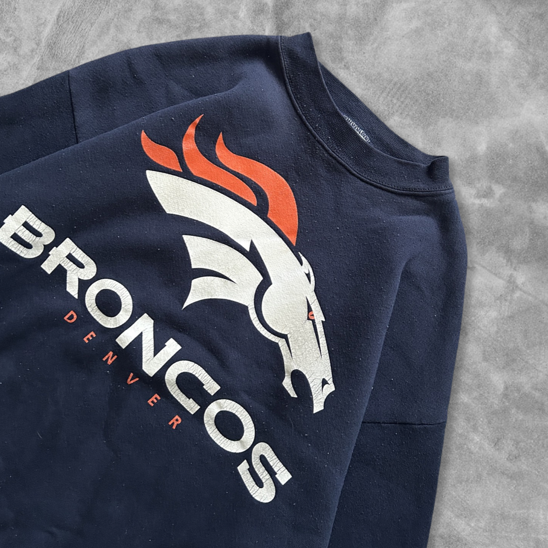 Navy Denver Broncos Sweatshirt 1990s (M)