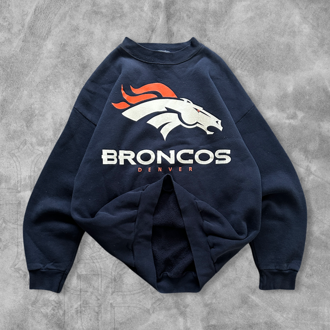 Navy Denver Broncos Sweatshirt 1990s (M)