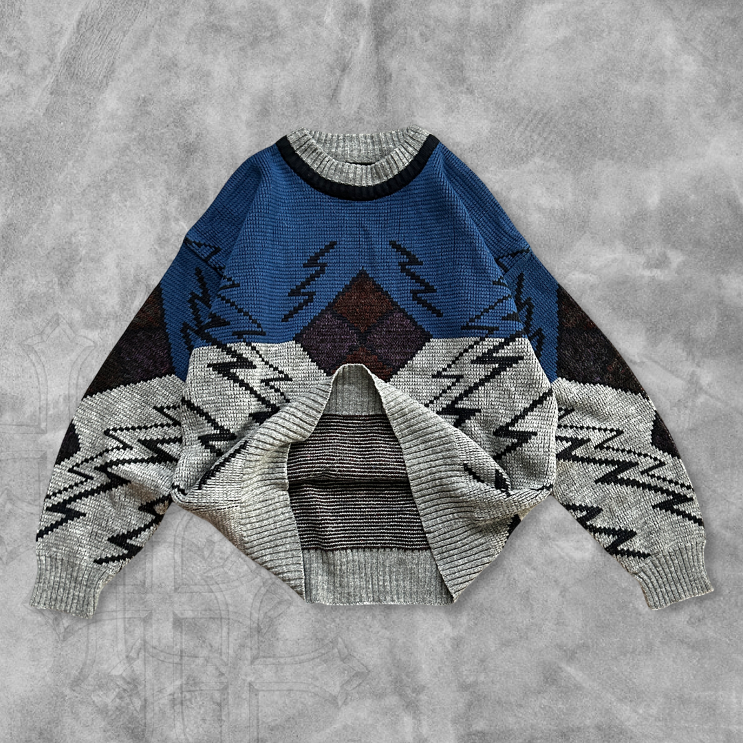 Multicolor Pattern Sweater 1990s (M)