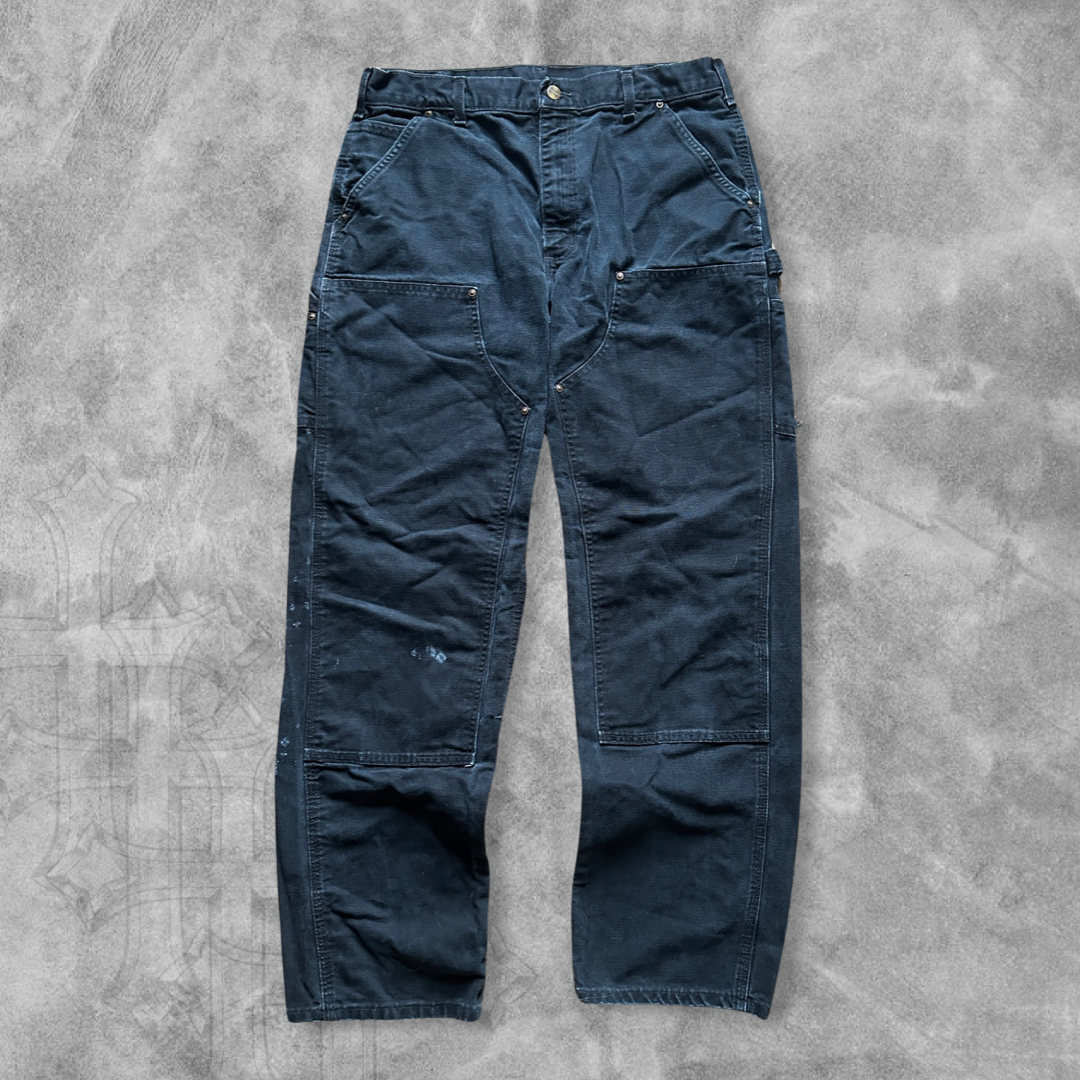 Black Carhartt Double Knee Pants 1990s (33x33)