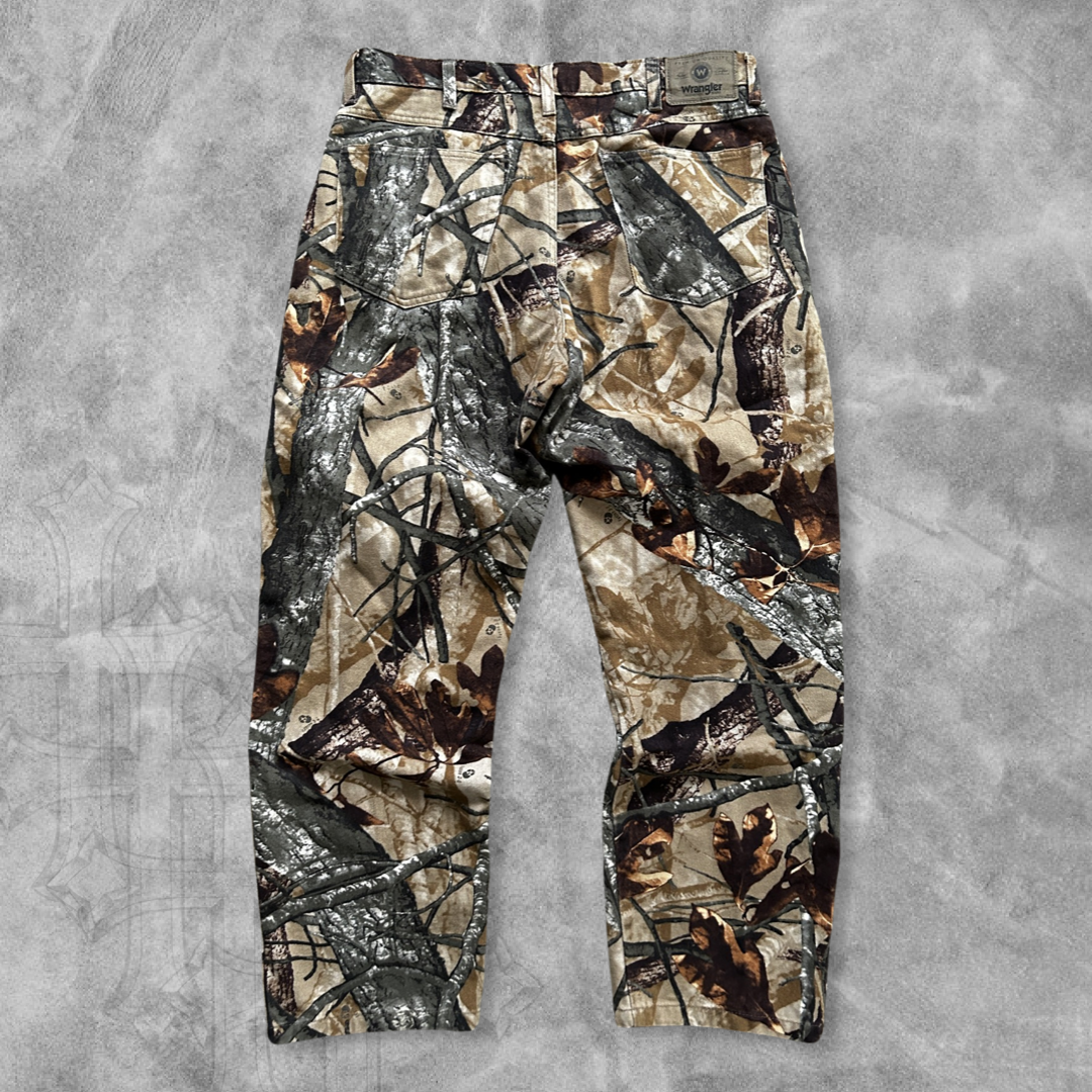 Tree Camo Wrangler Double Knee Pants 1990s (34x29)