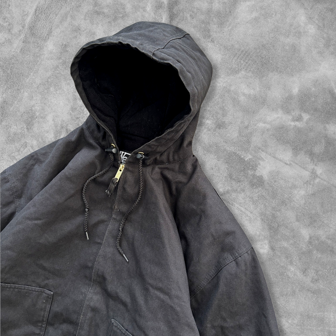 Black Hooded Work Jacket 1990s (XL)