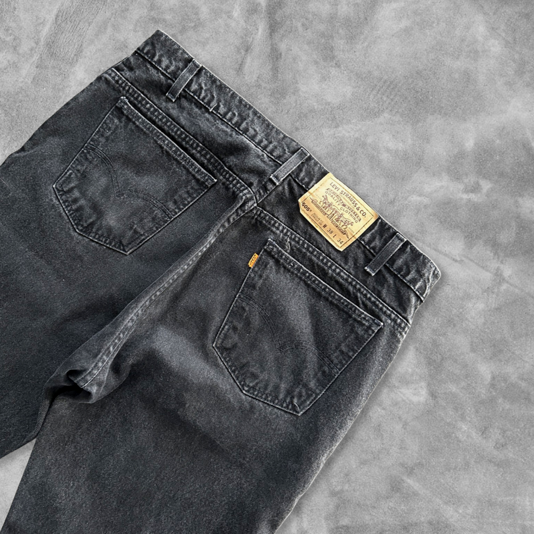 Black Levi’s 505 Orange Tab Jeans 1990s (36x34)