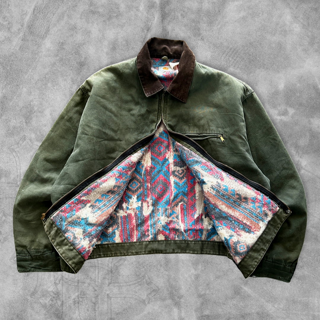 Faded Green Aztec Lined Carhartt Detroit 1990s (XL/XXL)