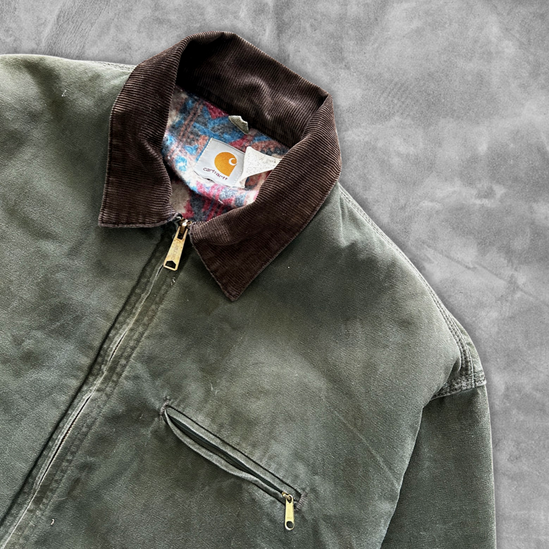 Faded Green Aztec Lined Carhartt Detroit 1990s (XL/XXL)