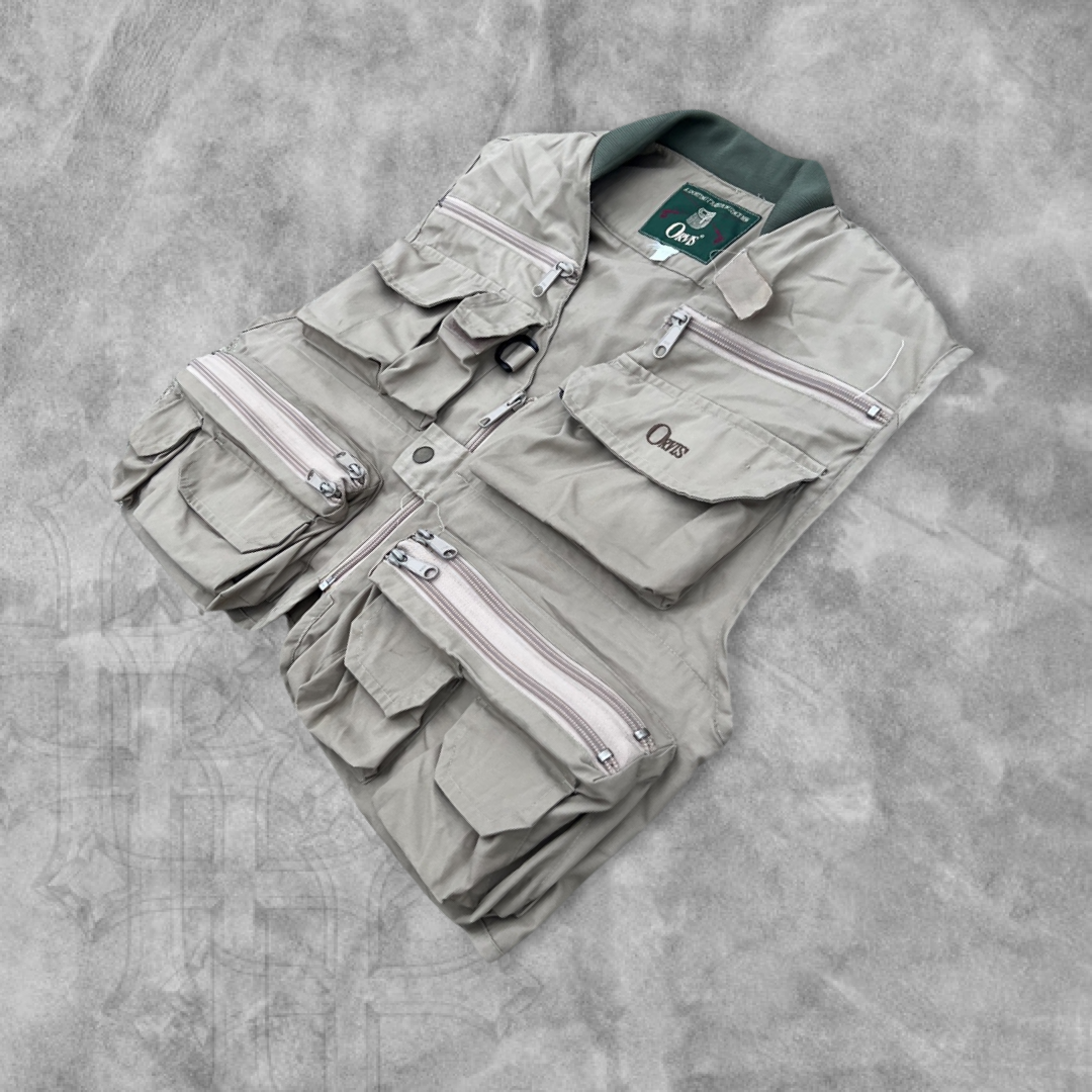 Beige Orvis Tactical Fishing Vest 1990s (L)