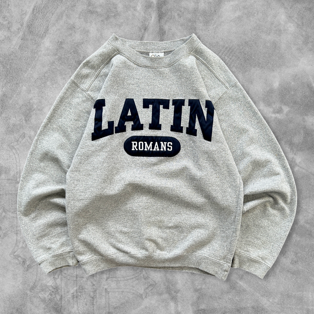 Grey Latin Romans Sweatshirt 1990s (S)