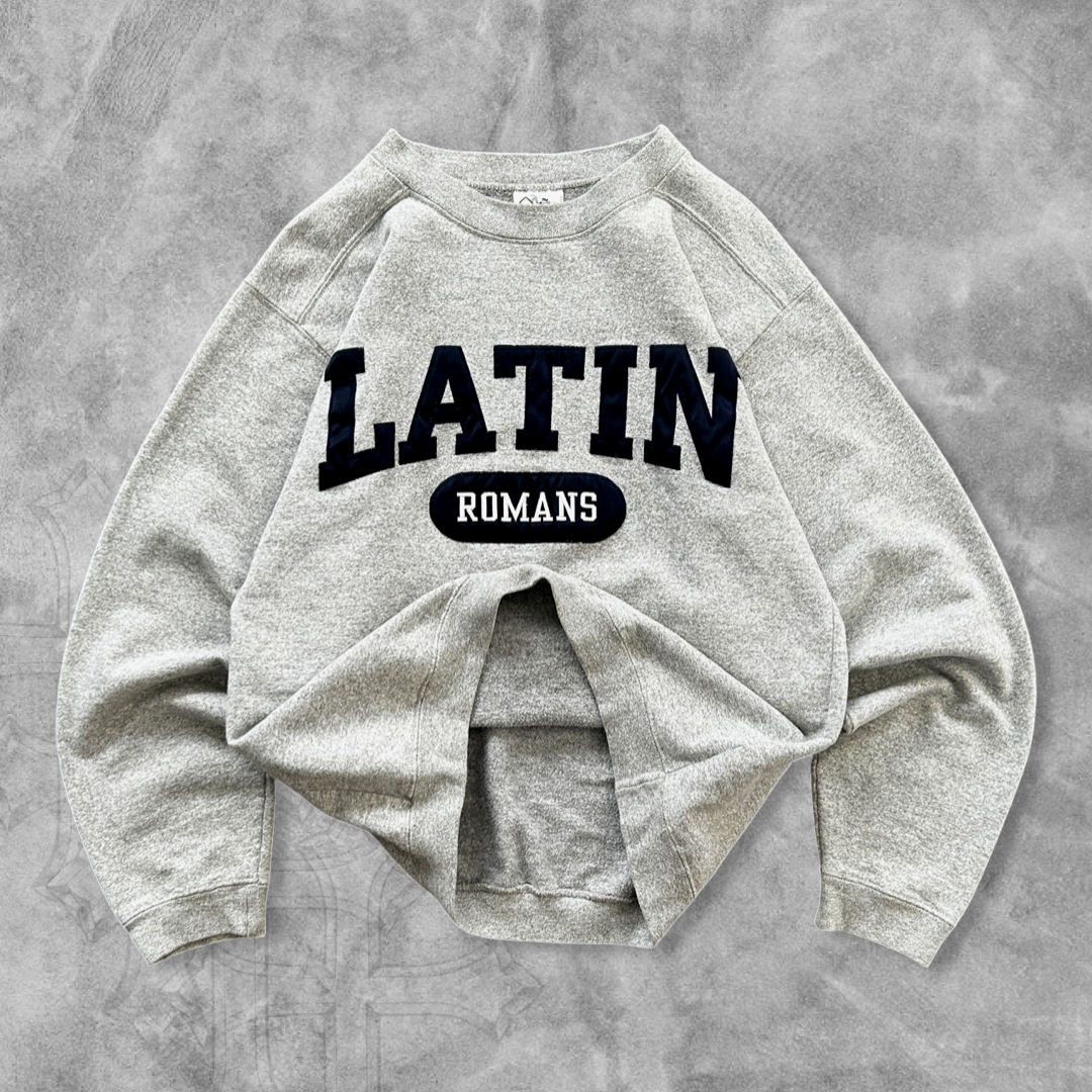 Grey Latin Romans Sweatshirt 1990s (S)
