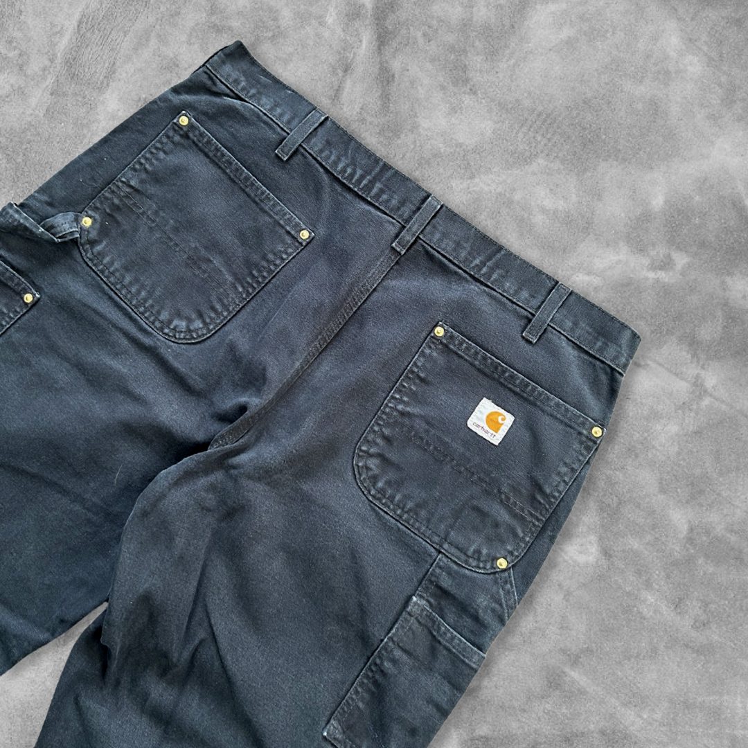 Black Carhartt Double Knee Pants 1990s (38x32)
