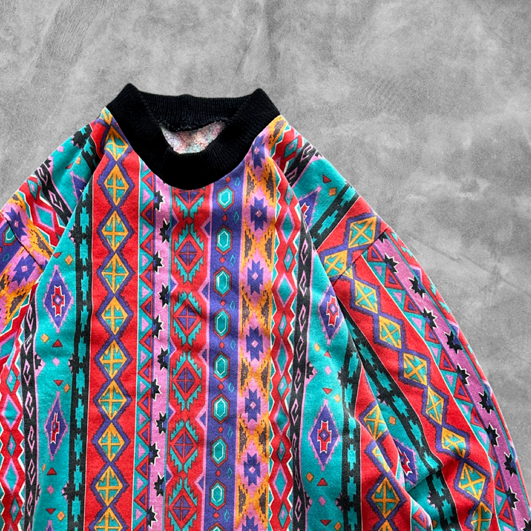 Multicolor Aztec Sweatshirt 1990s (XL)