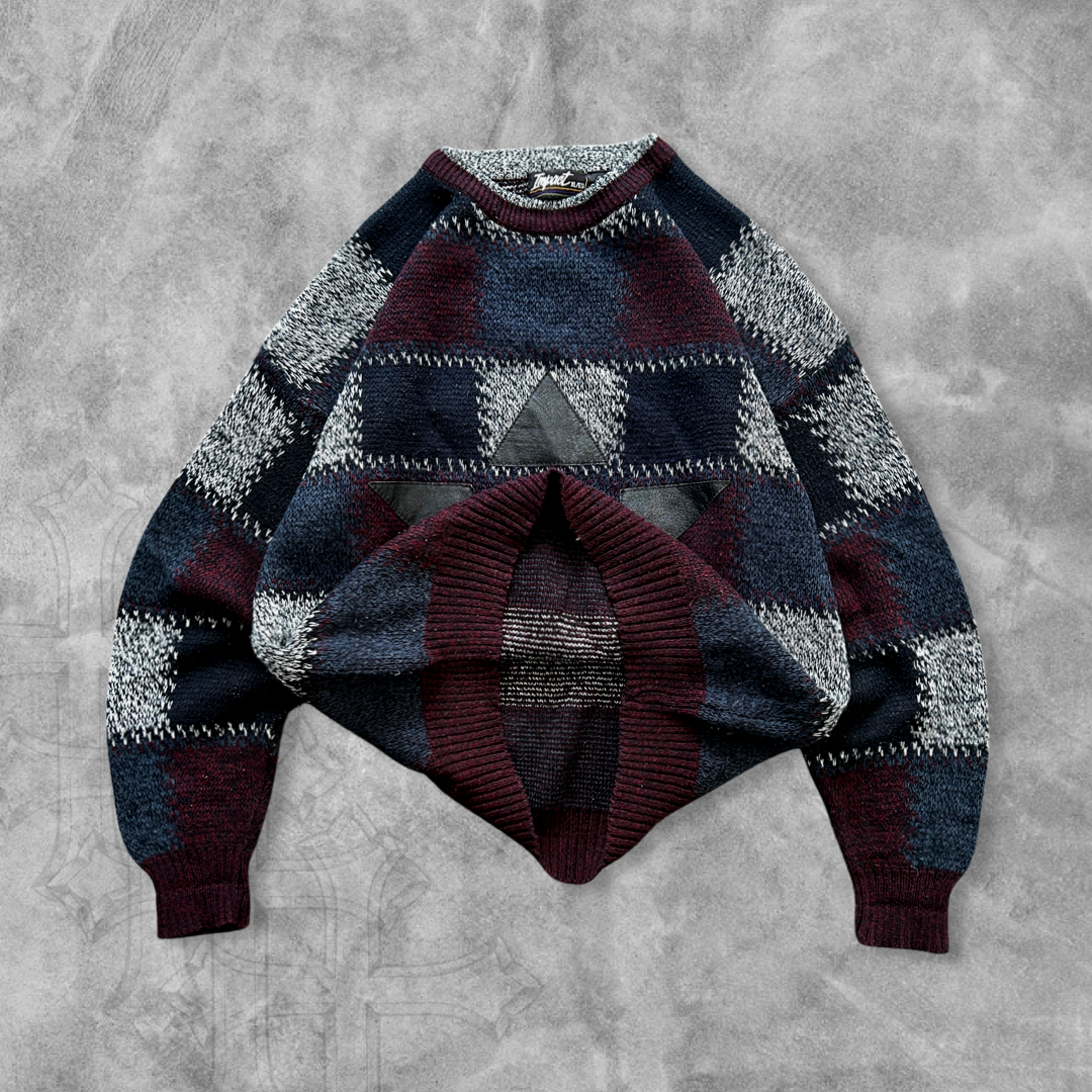 Multi Color Pattern Sweater 1990s (XL)