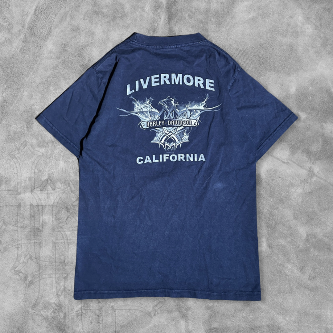 Navy Harley Davidson Eagle Shirt 2000s (M)