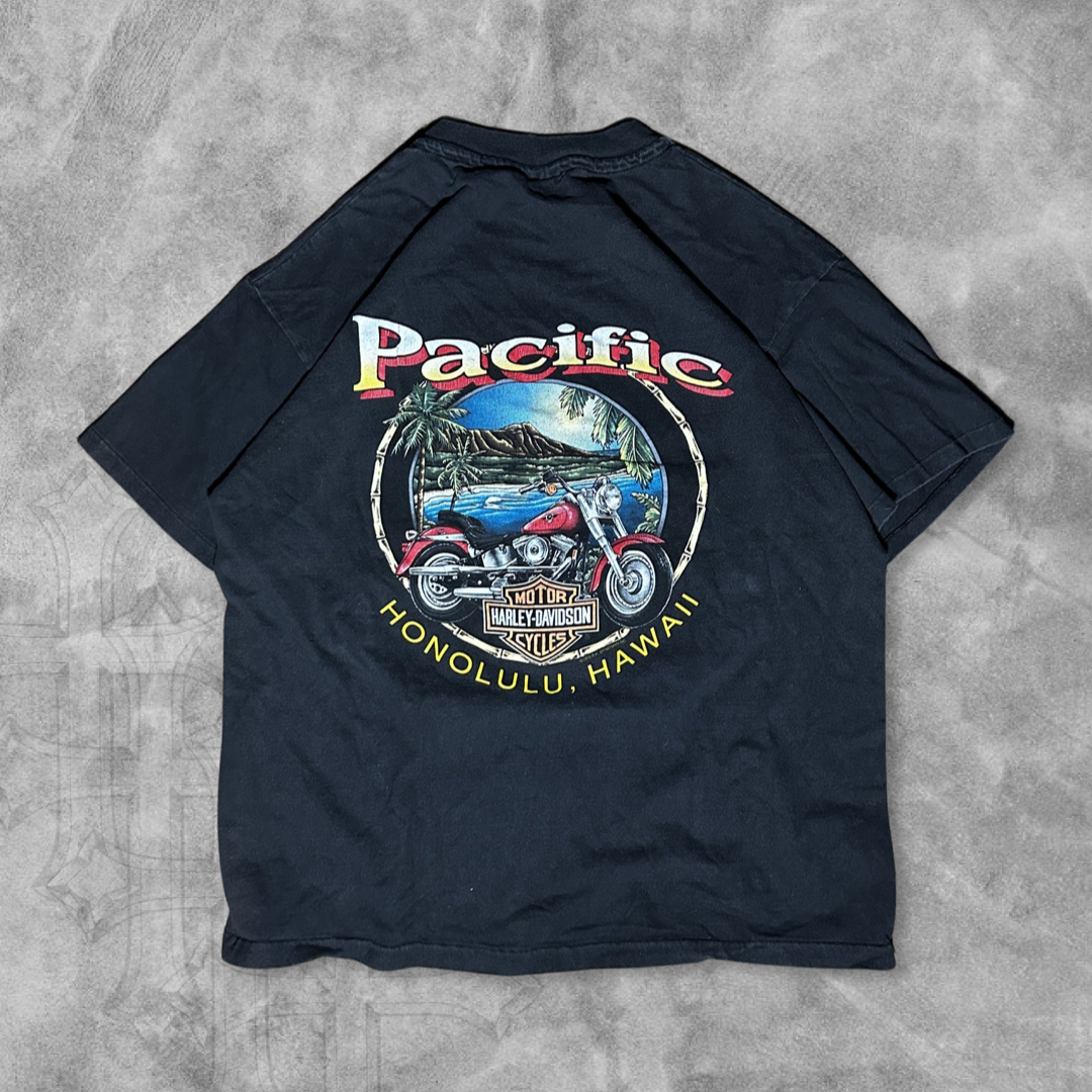 Black Harley Davidson Hawaii Shirt 1990s (L)