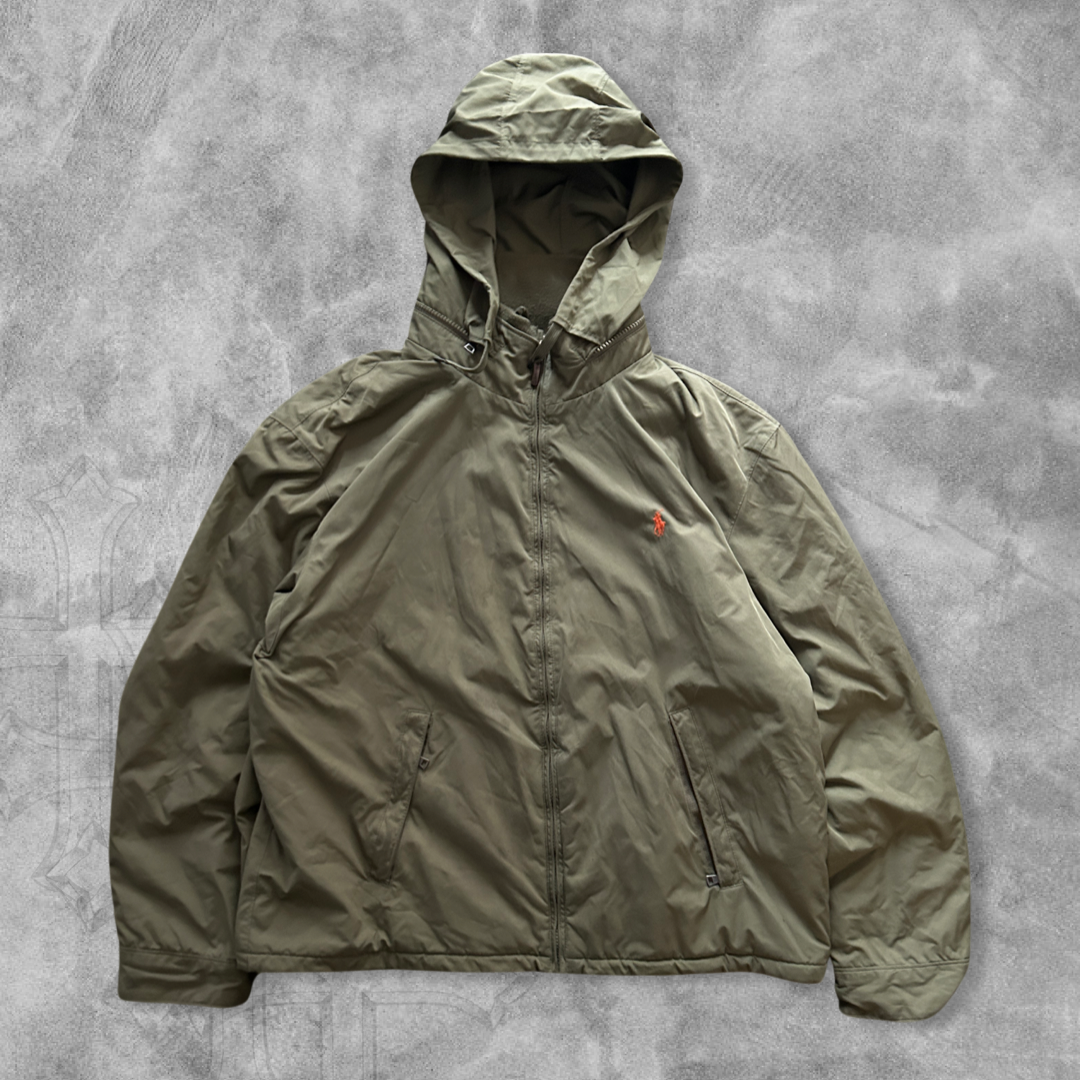 Sage Green Polo Hooded Jacket 2000s (XL)