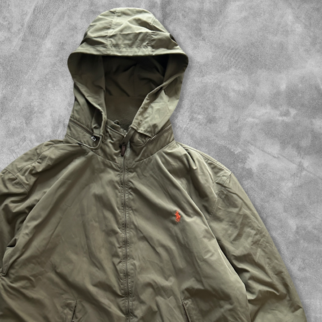 Sage Green Polo Hooded Jacket 2000s (XL)
