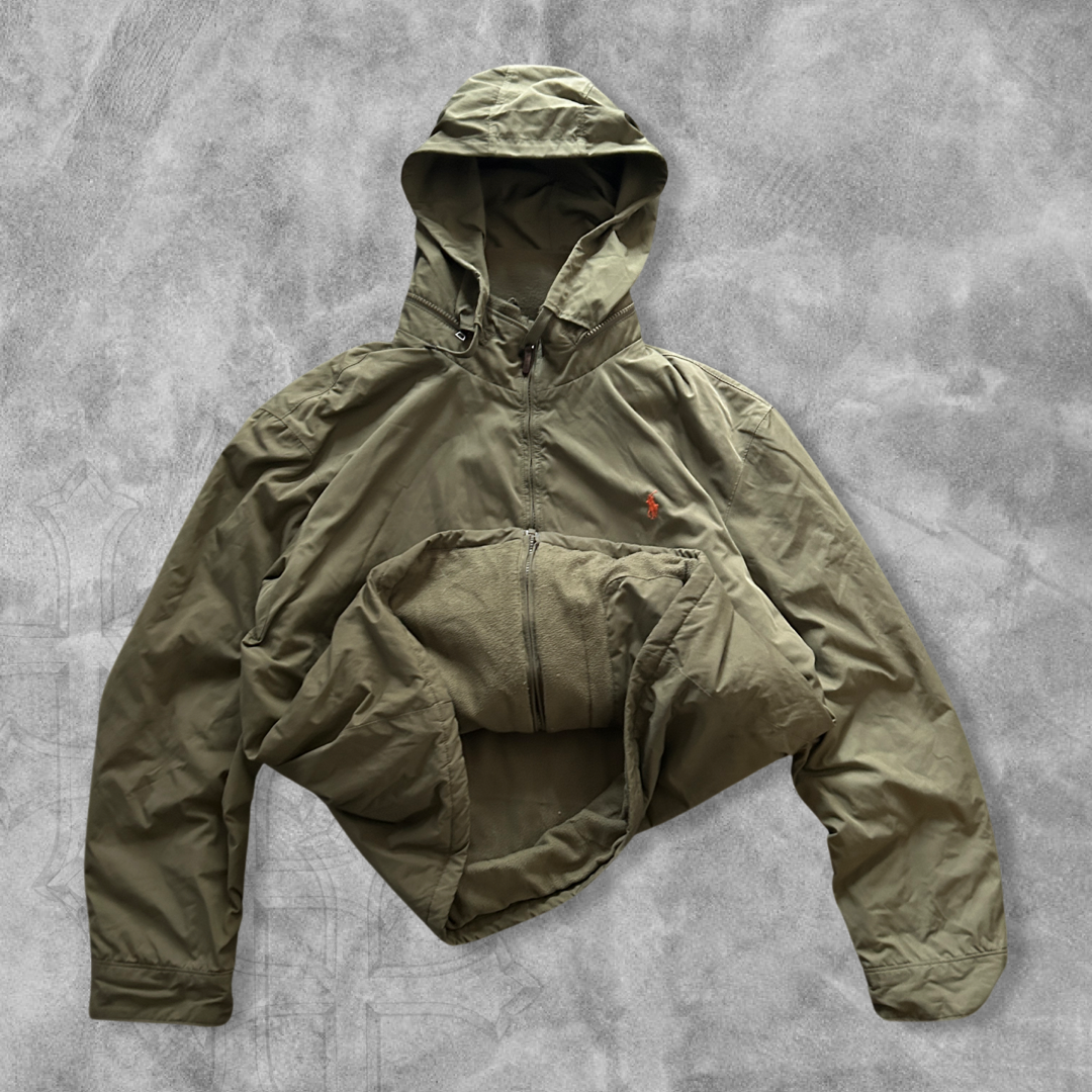 Sage Green Polo Hooded Jacket 2000s (XL)