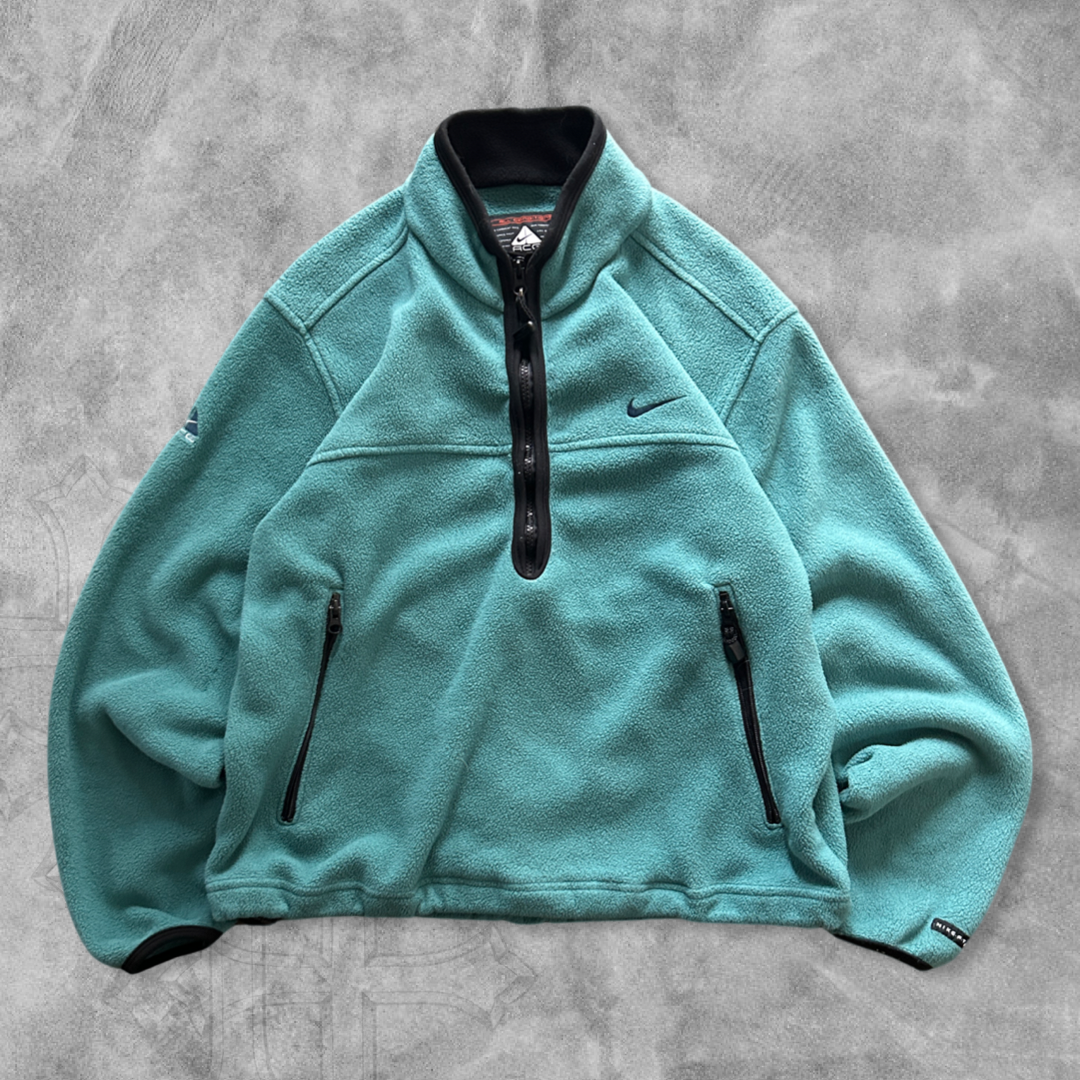 Teal Nike Acg Quarter Zip Fleece Pullover 2000s (S)