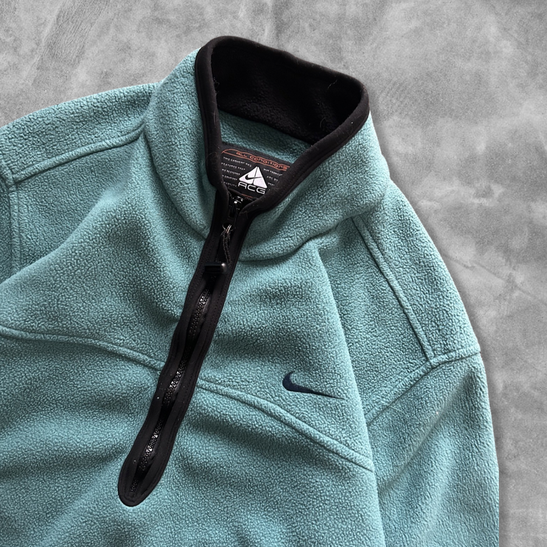 Teal Nike Acg Quarter Zip Fleece Pullover 2000s (S)
