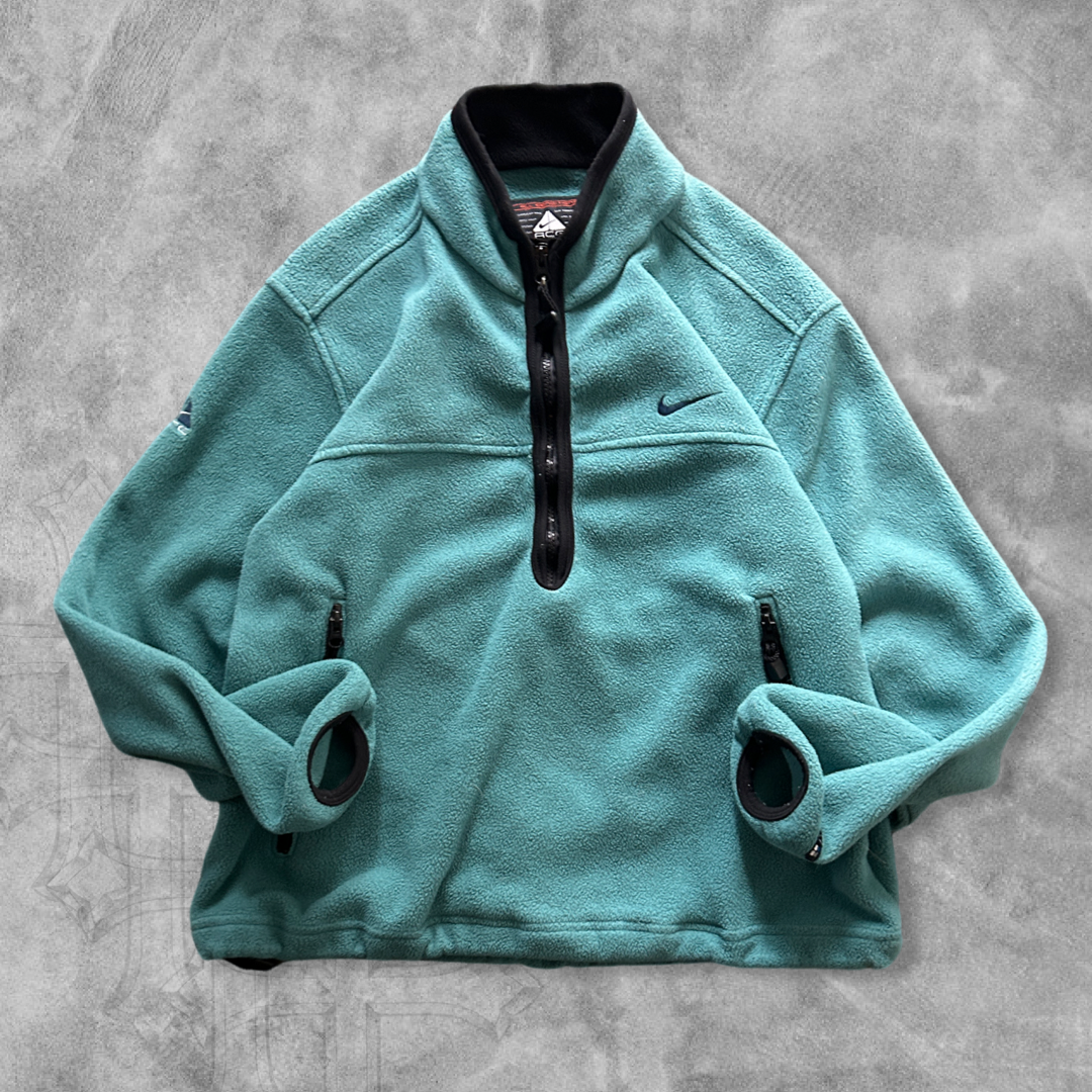 Teal Nike Acg Quarter Zip Fleece Pullover 2000s (S)