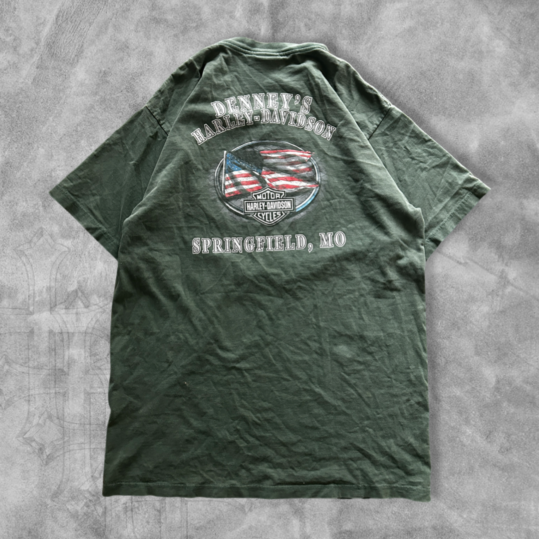 Green Harley Davidson Shirt 2000s (L)