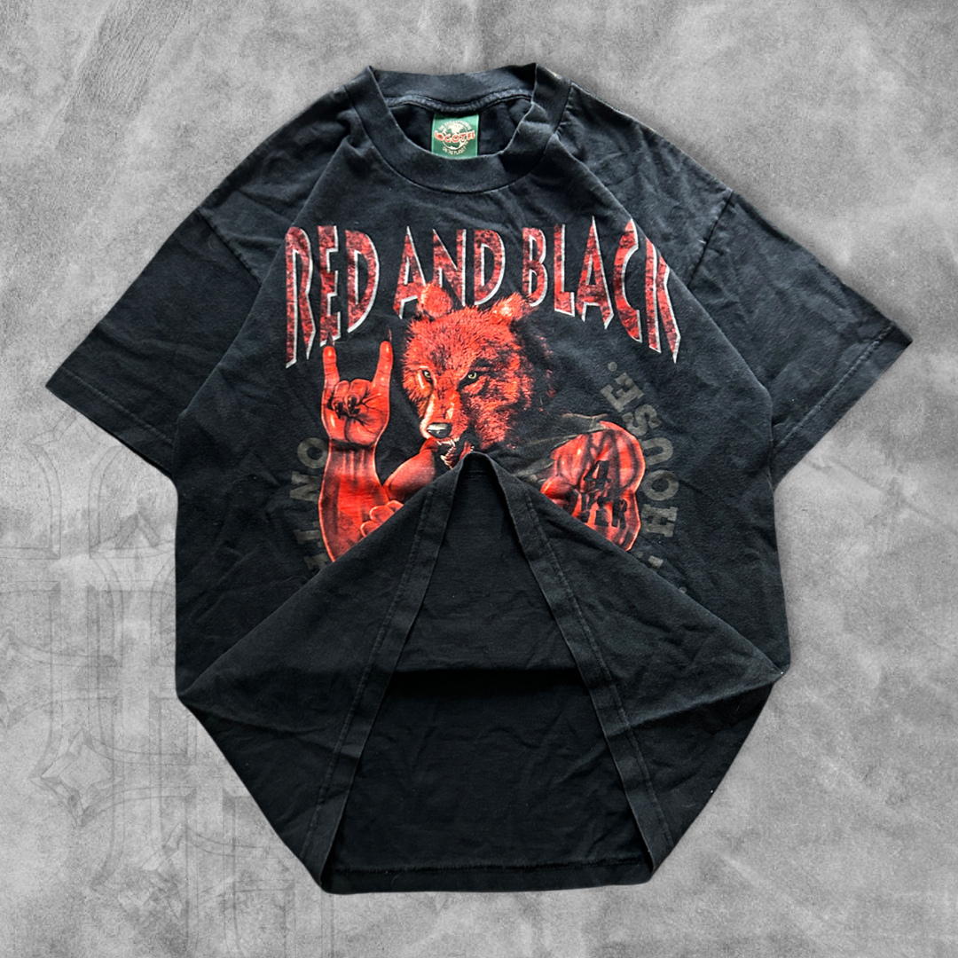 Black NWO Red And Black Attack Shirt 1990s (M)