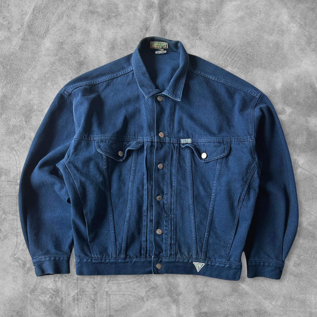 Navy Blue Guess Trucker Jacket 1990s (L)