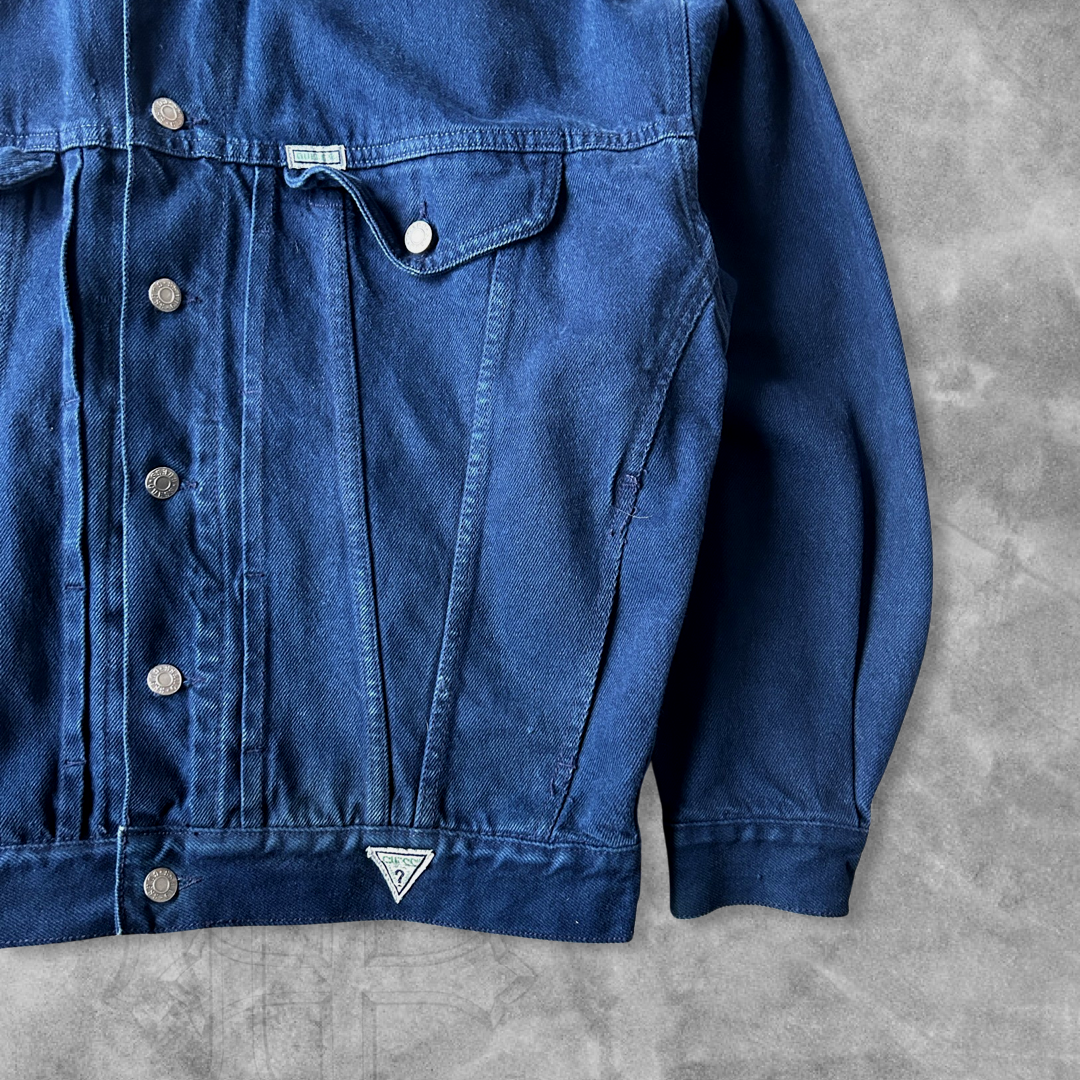 Navy Blue Guess Trucker Jacket 1990s (L)