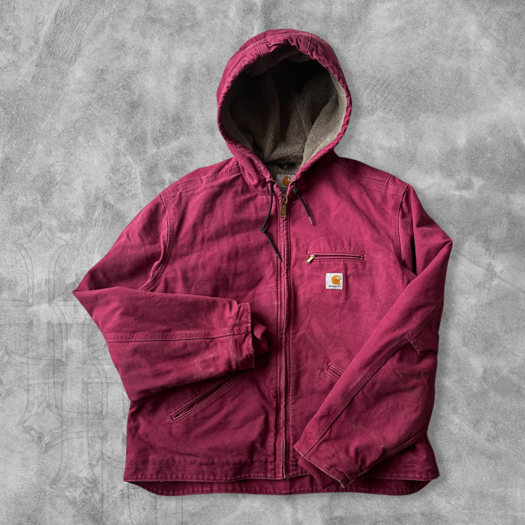 Fuchsia Purple Carhartt Hooded Jacket 2000s (M)