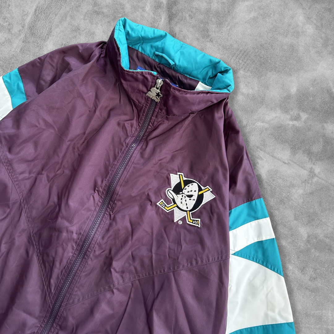 Purple Anaheim Mighty Ducks Starter Jacket 1990s (XL)