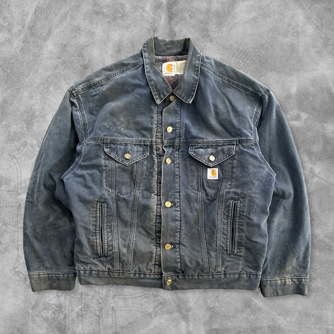 Faded Grey Carhartt Trucker Jacket 1990s (L/XL)