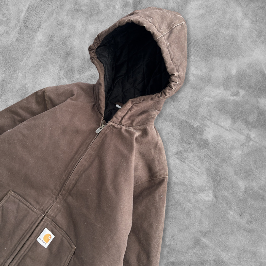 Mocha Brown Carhartt Hooded Jacket 2000s (S)