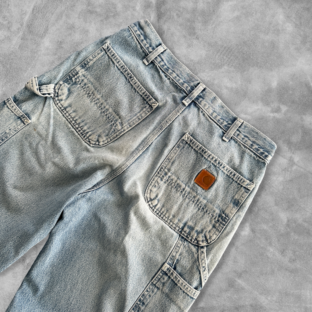 Faded Light Wash Carhartt Carpenter Pants 1990s (32x33)