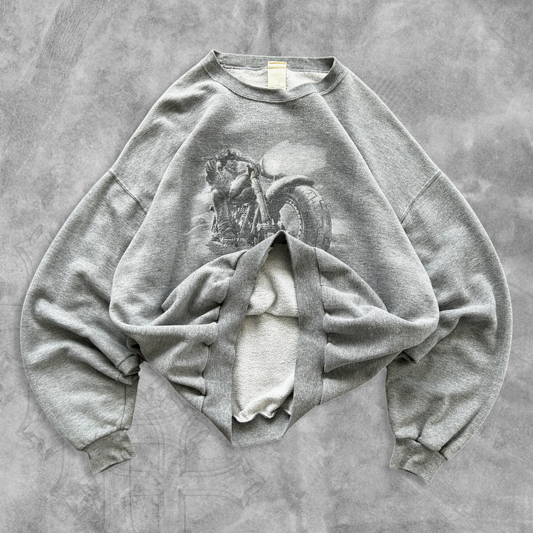 Grey Road Hog Motorcycle Sweatshirt 1990s (XL)