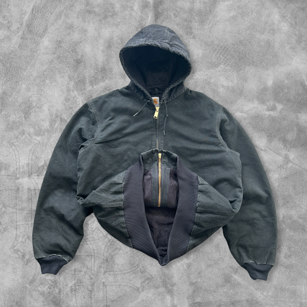 Black Carhartt Hooded Work Jacket 2000s (XL)
