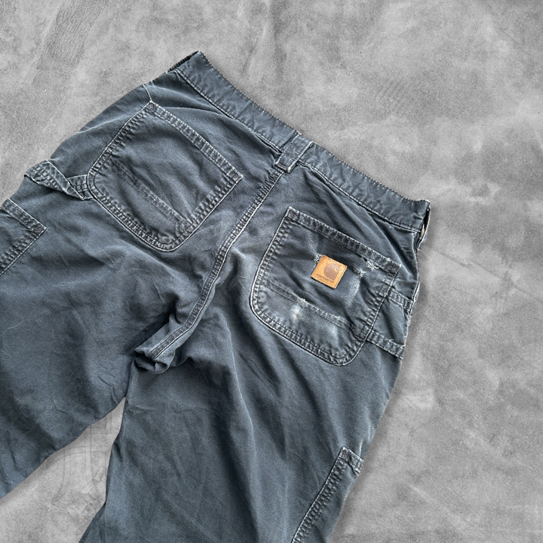Distressed Black Carhartt Carpenter Pants 2000s (30x32)