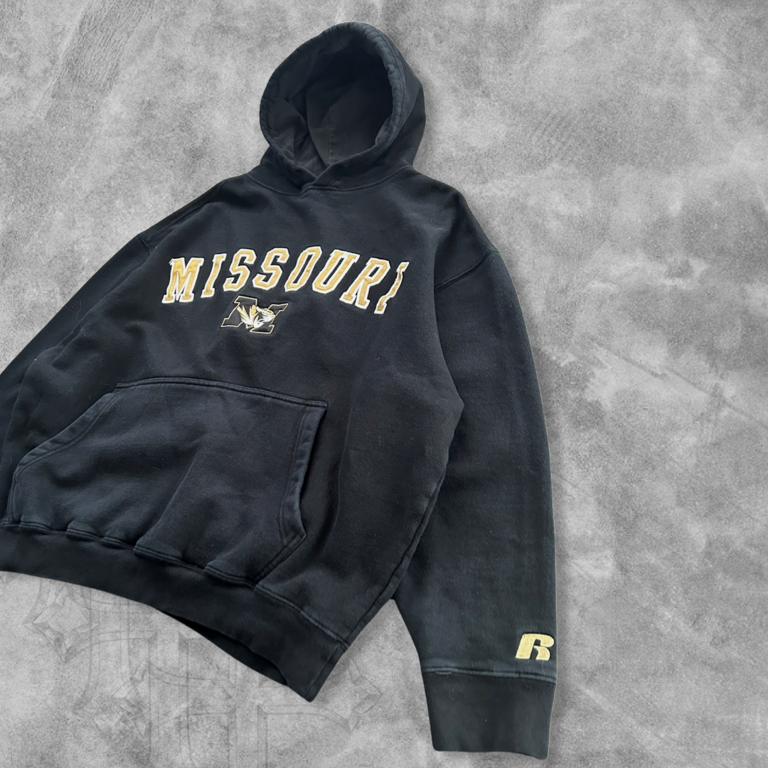 Black Missouri University Russell Hoodie Y2K 2000s (L)