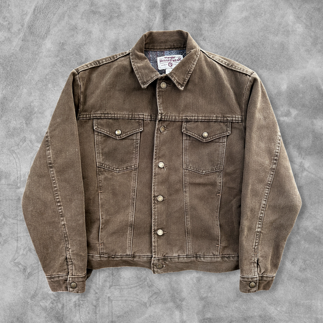 Brown Wrangler Trucker Jacket Blanket Lined 1990s (M)