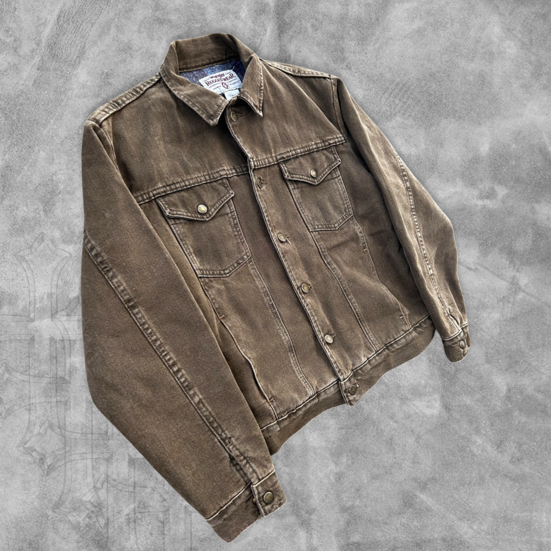 Brown Wrangler Trucker Jacket Blanket Lined 1990s (M)