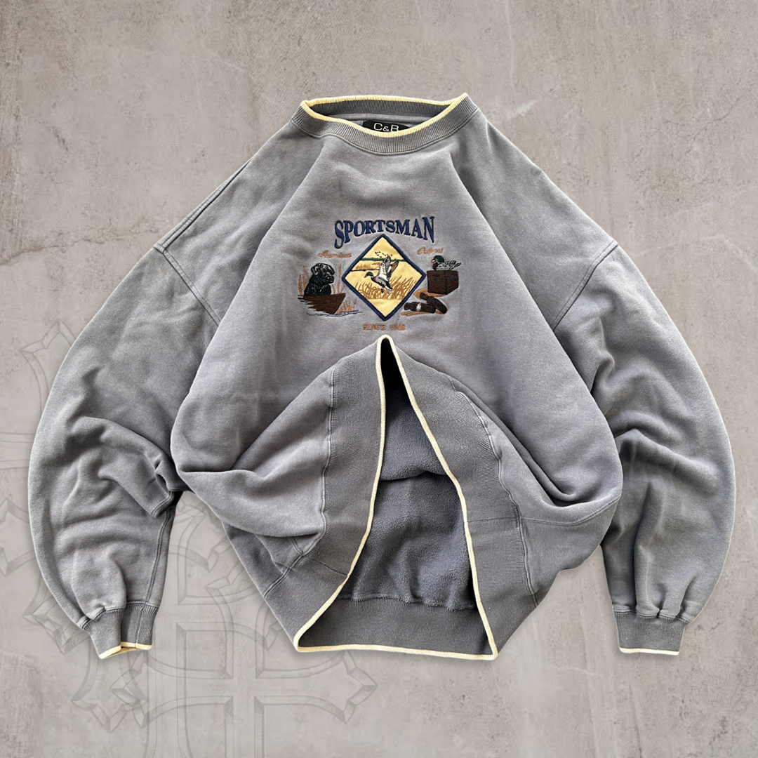 Steel Grey Sportsman Sweatshirt 1990s (XXL)