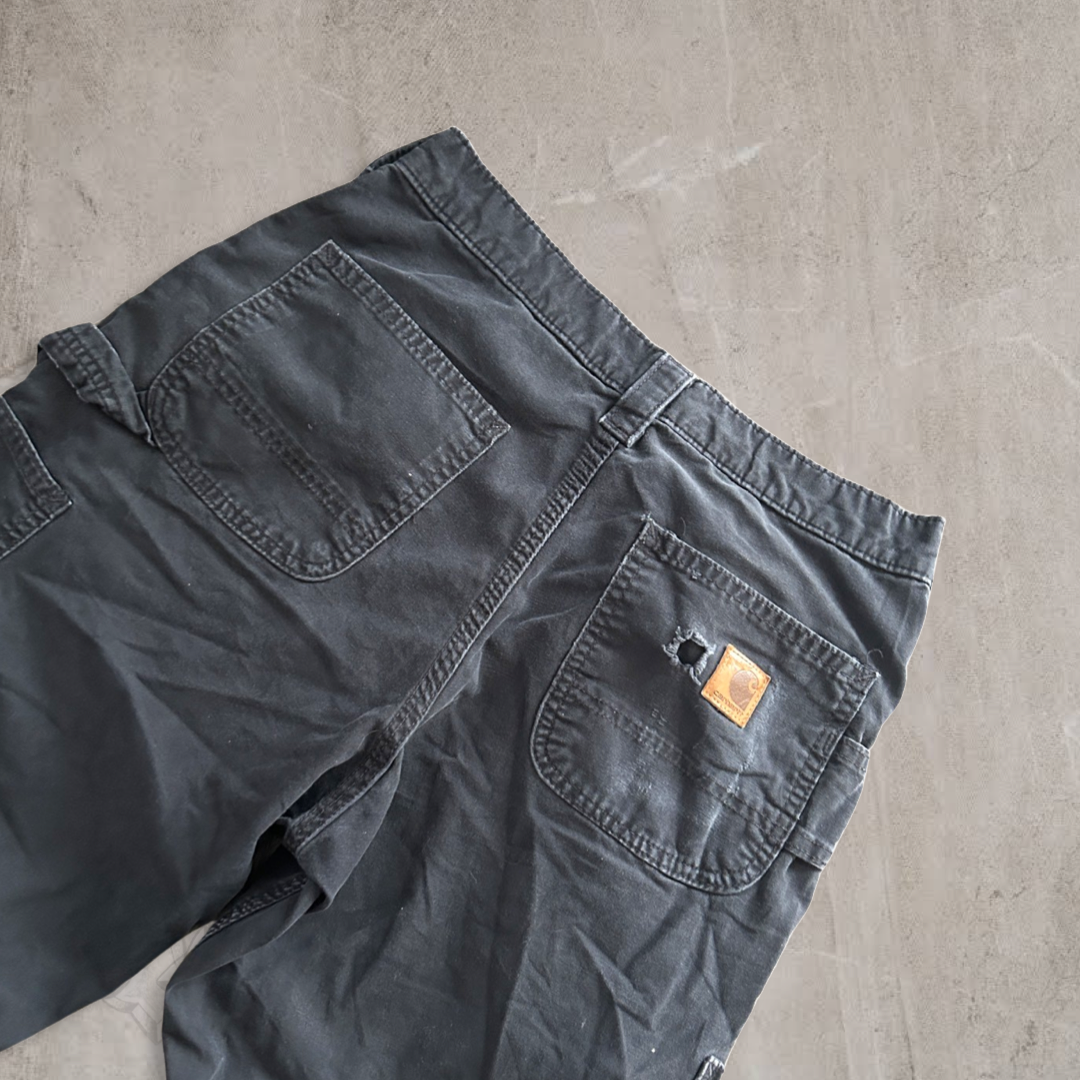Distressed Black Carhartt Carpenter Pants Y2K 2000s (30x30)