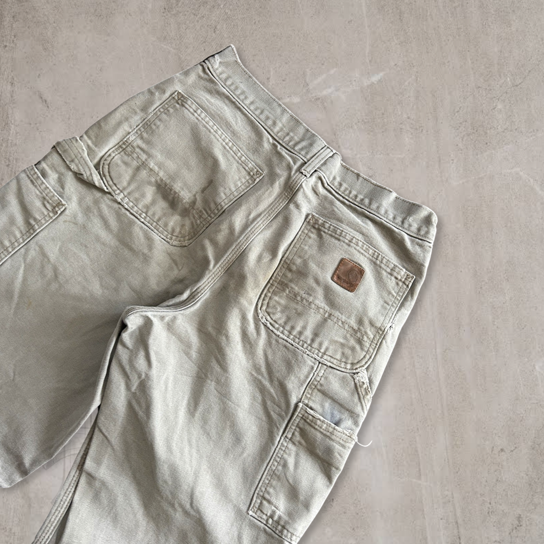 Distressed Tan Carhartt Carpenter Pants 1990s (29x31)