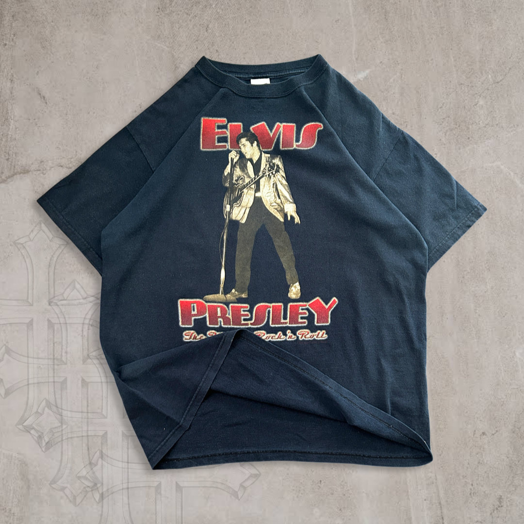Black Elvis Presley Shirt 1990s (L)