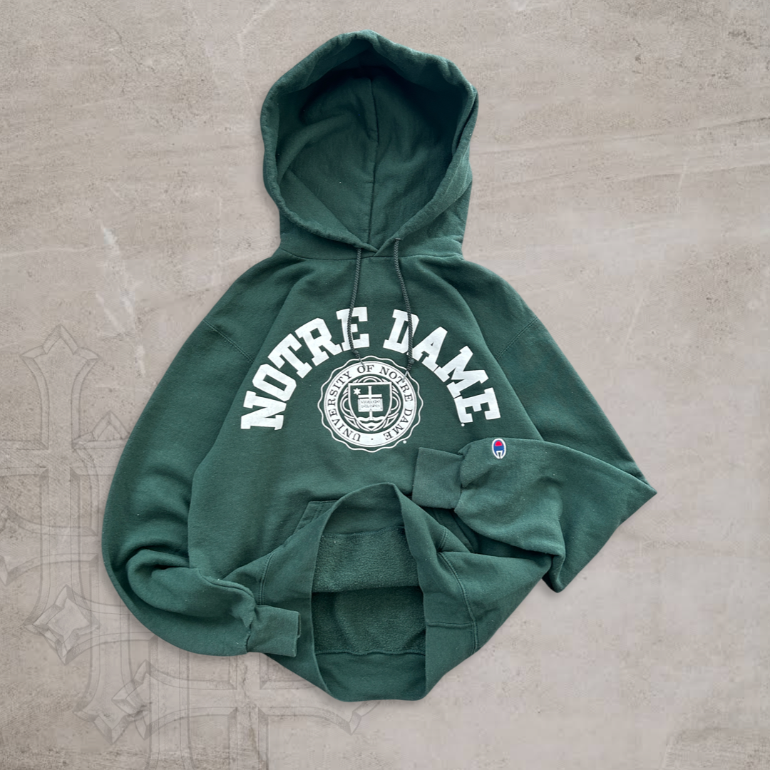 Irish Green Notre Dame Hoodie Y2K 2000s (S)