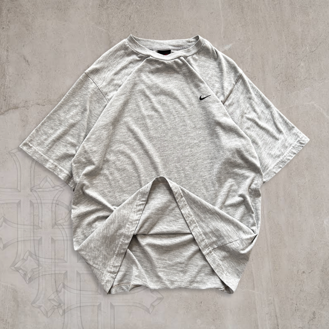 Grey Nike Essential Swoosh Shirt 1990s (M)
