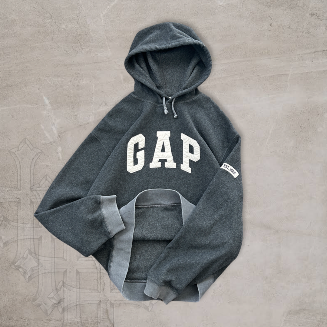 Grey Gap Fleece Hoodie 1990s (L)